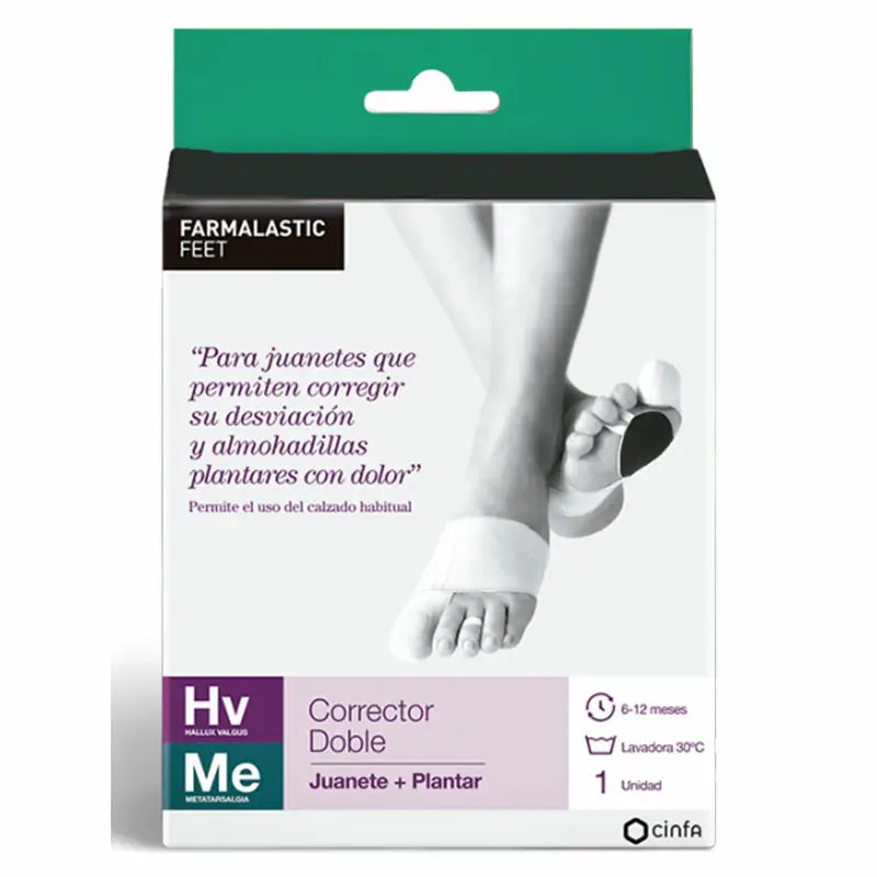 Farmalastic Corrector Doble Juanetes Y Plantar Pie Derecho. T-G