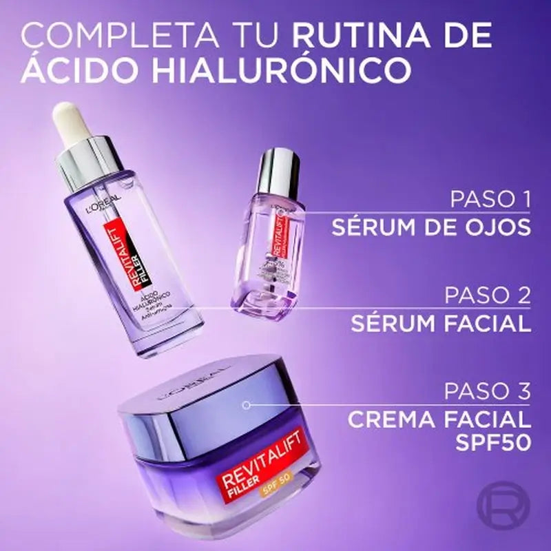 L'Oréal Paris Crema Rellenadora Intensiva Con Ácido Hialurónico Y Spf 50: Volumen Y Protección Uvb/Uva