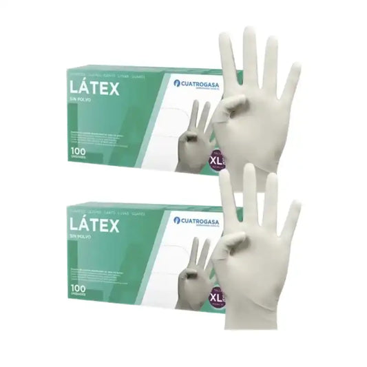 Cuatrogasa Guantes Latex Sin Polvo Blanco Talla Xl, 2X100 Unidades
