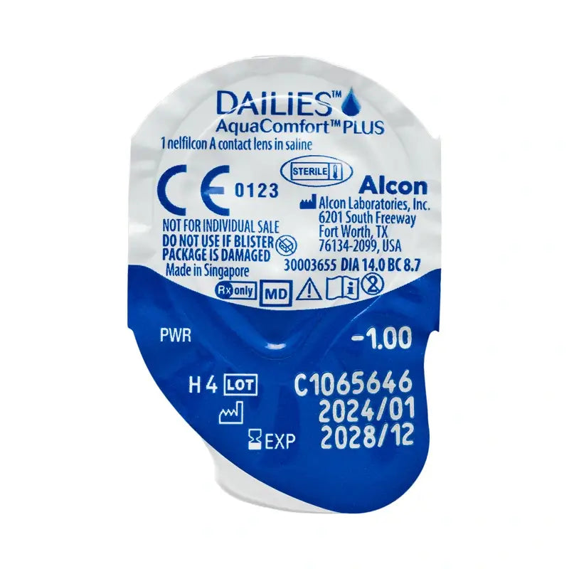 Dailies AquaComfort Plus Lentillas Esféricas Diarias , 30 unidades