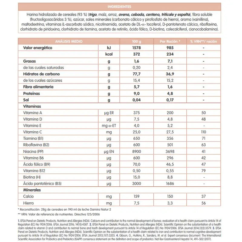 Damira Multicereales Fos 600 gr