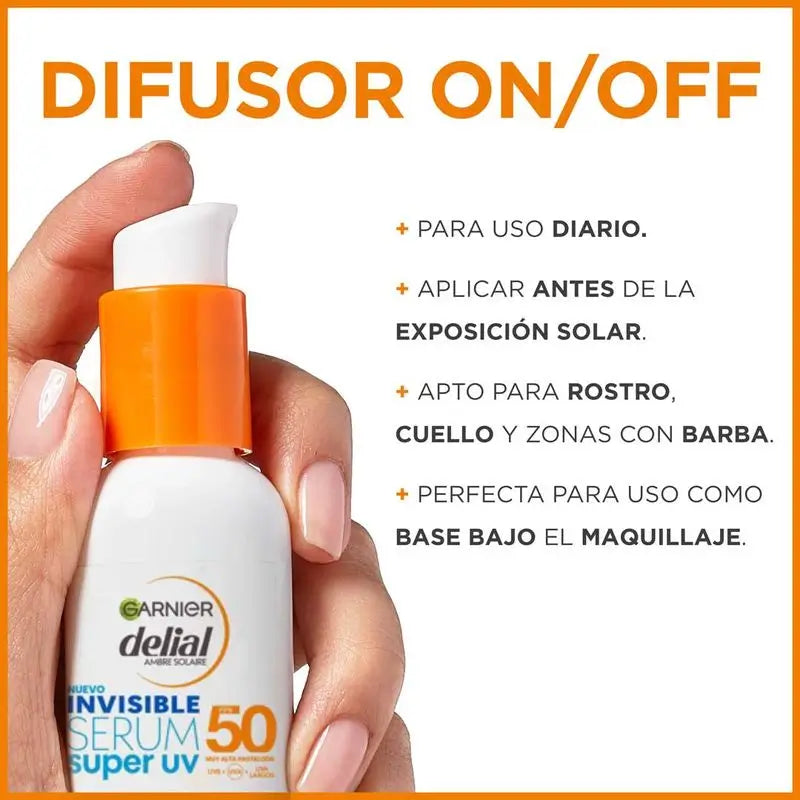Delial Serum Invisible Super UV SPF50 Protector Diario Sensación Ligera, 40 ml