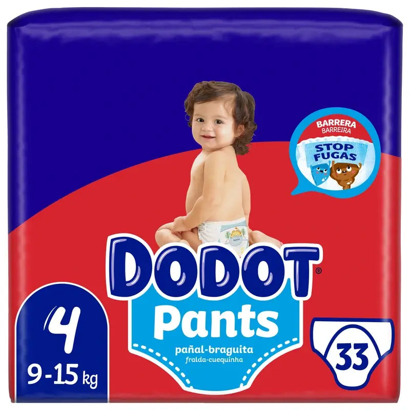 Dodot Pants Braguita Talla 4 (9-15 Kg), 33 Pañales