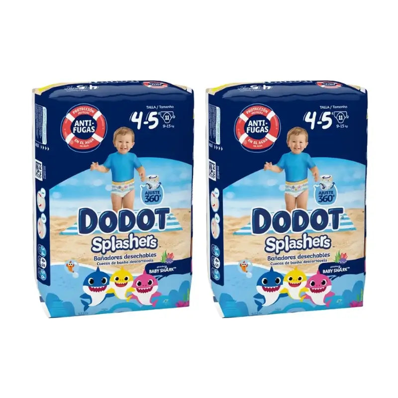 Dodot Splashers Pañales de Agua Talla 4-5, Pack 2 x 12 Unidades
