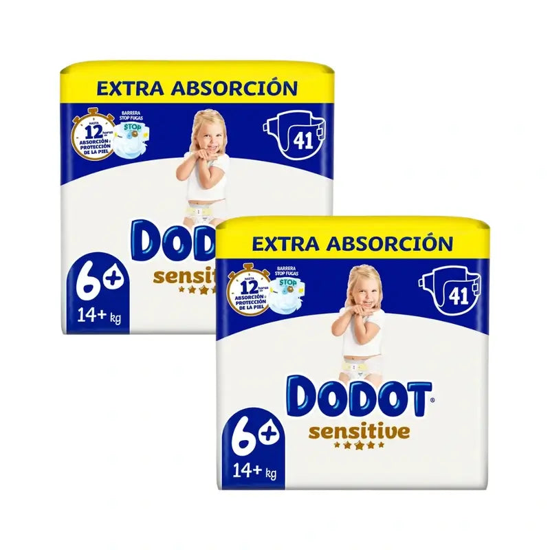 Dodot Sensitive Talla 6 Extra-Jumbo, Pack 2 x 41 Pañales