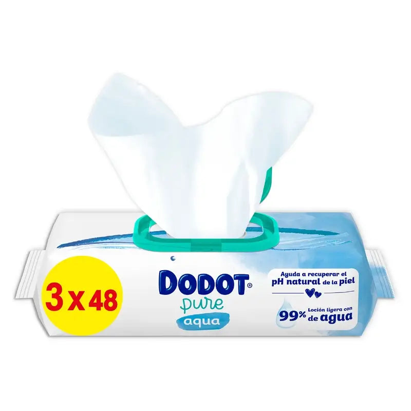 Dodot Toallitas Aqua Plastic Free 3x48, 144 Unidades