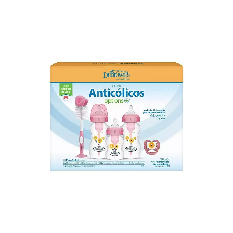 Dr.Brown's Pack De Regalo Rosa Boca Ancha Options+