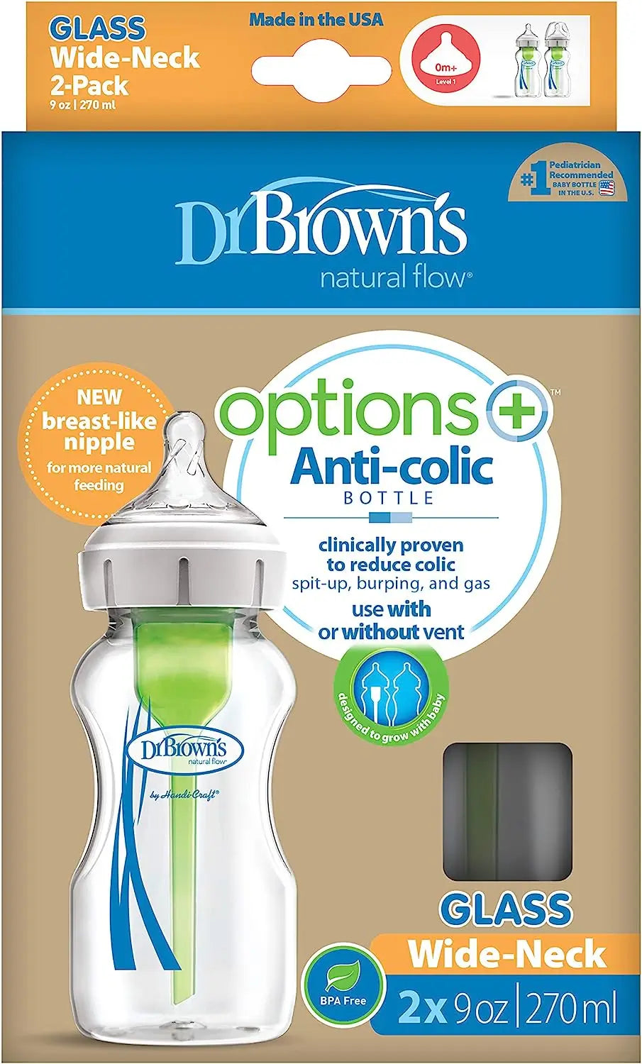 Dr.Brown'S Pack De 2 Biberones Ba 270 Ml Pp Cristal Options +