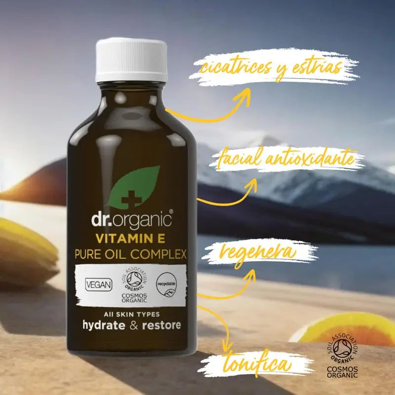 Dr.Organic Vitamina E Complejo Aceite Puro Antioxidante,Estrías, 50 ml