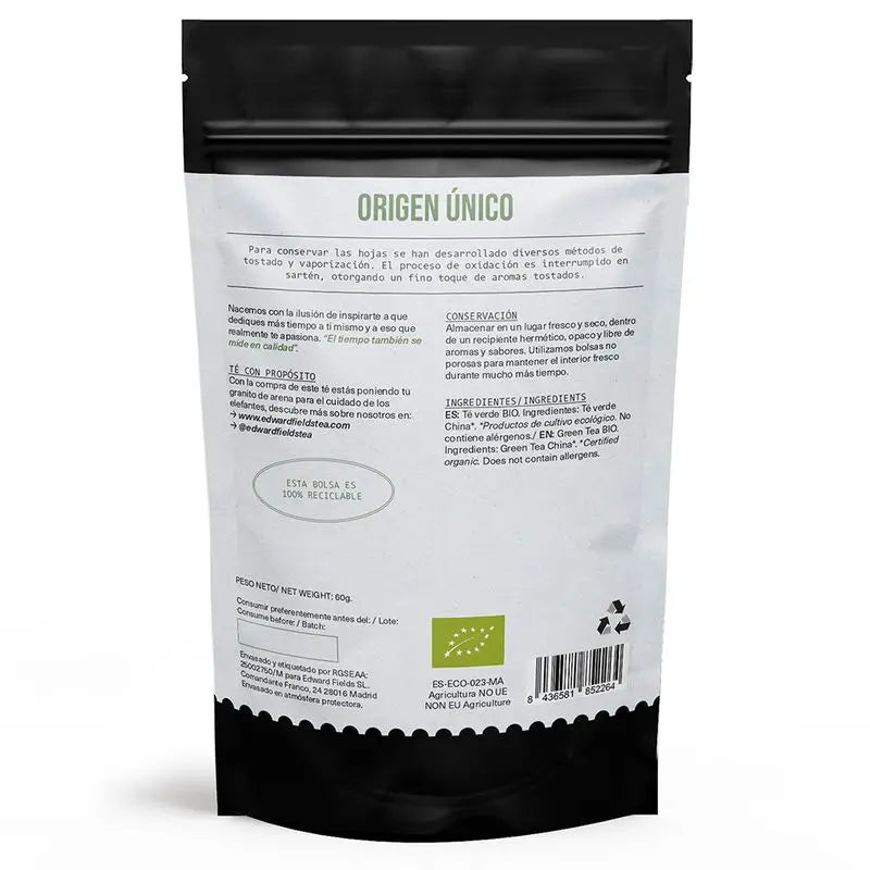Edward Fields Tea Té Verde Ecológico A Granel 30 Tazas , 60 gr