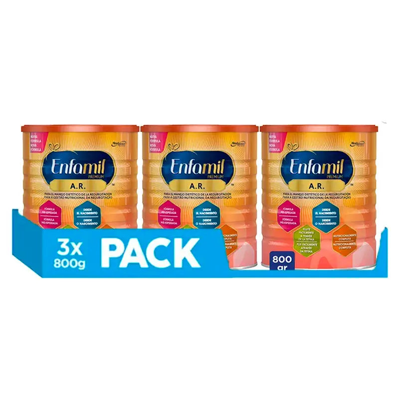 Enfamil A.R. Leche Fórmula Para El Manejo Dietético De La Regurgitación, Pack 3 X 800 Gr