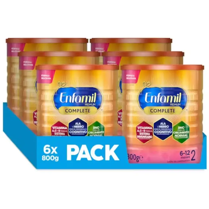Enfamil Complete 2 Leche De Continuación, Pack 6 X 800 Gr