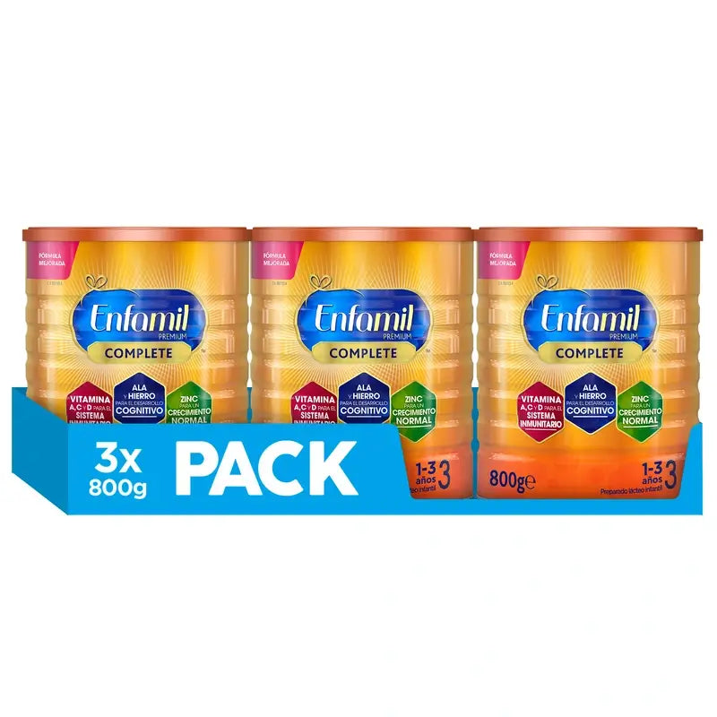 Enfamil Complete 3 Leche de Crecimiento, 3 X 800 gr