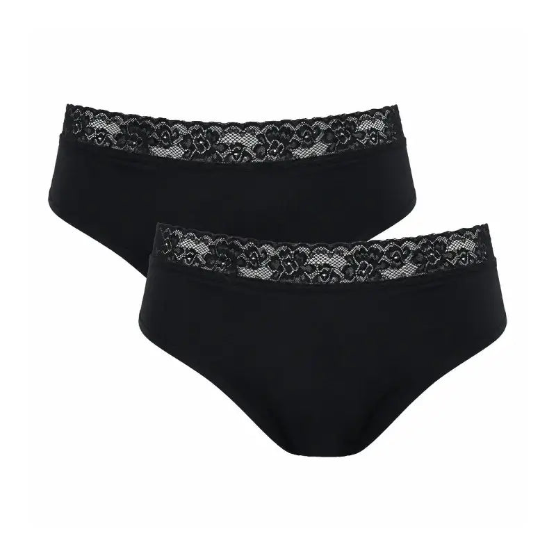 Enna Braga Menstrual Floral Classic Dia - Flujo Abundante, Talla L, Negro, Pack 2 Uds