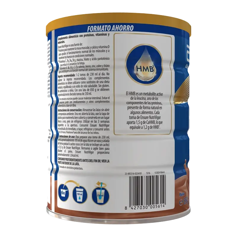 Ensure Nutrivigor Chocolate Adultos, 850 gr