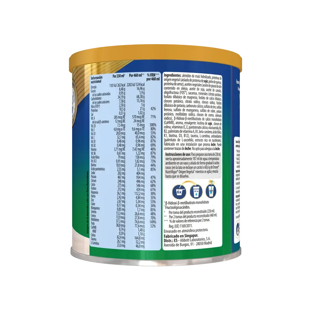 Ensure Nutrivigor Origen Vegetal Sabor Almendra Adultos, 400 gr