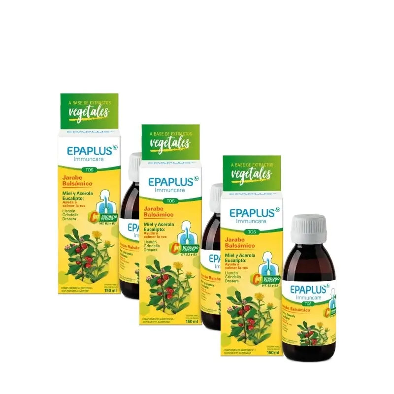 Epaplus Immuncare Tos Jarabe Adultos Limón 150 ml, Pack 3