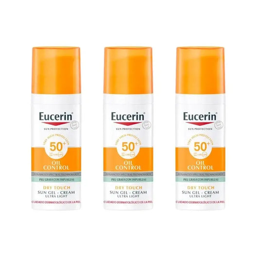 Eucerin Oil Control Dry Touch Solar Gel Spf 50+, 3X50 Ml