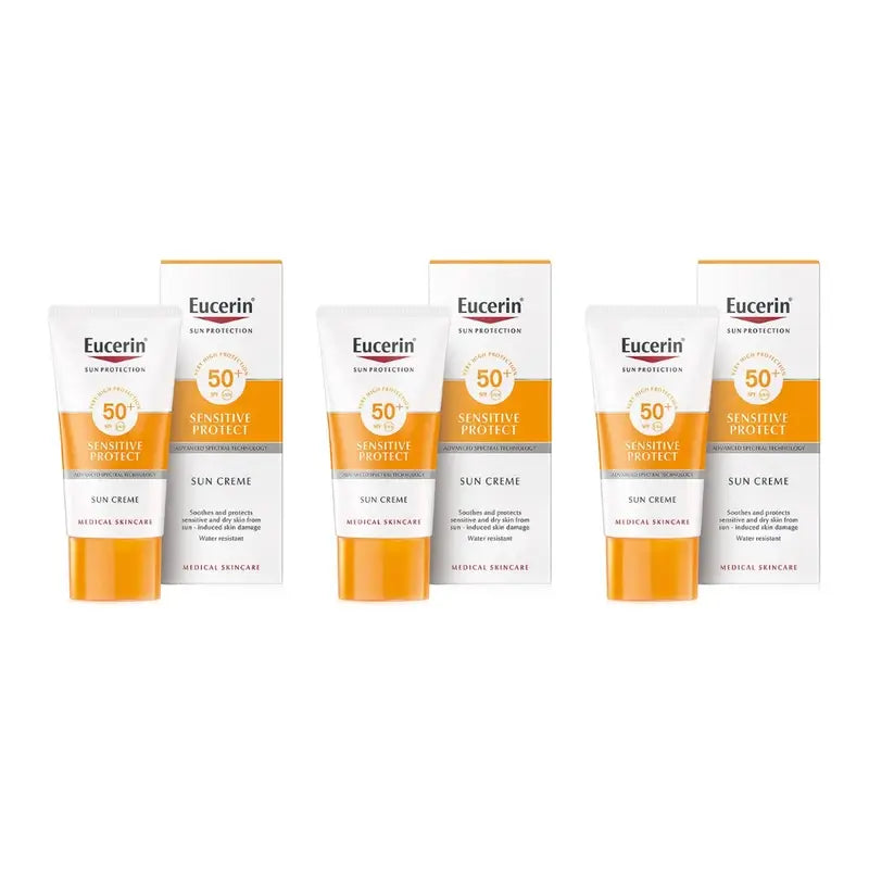 Eucerin Sensitive Protect Solar Creme Spf50+, 3X50 Ml