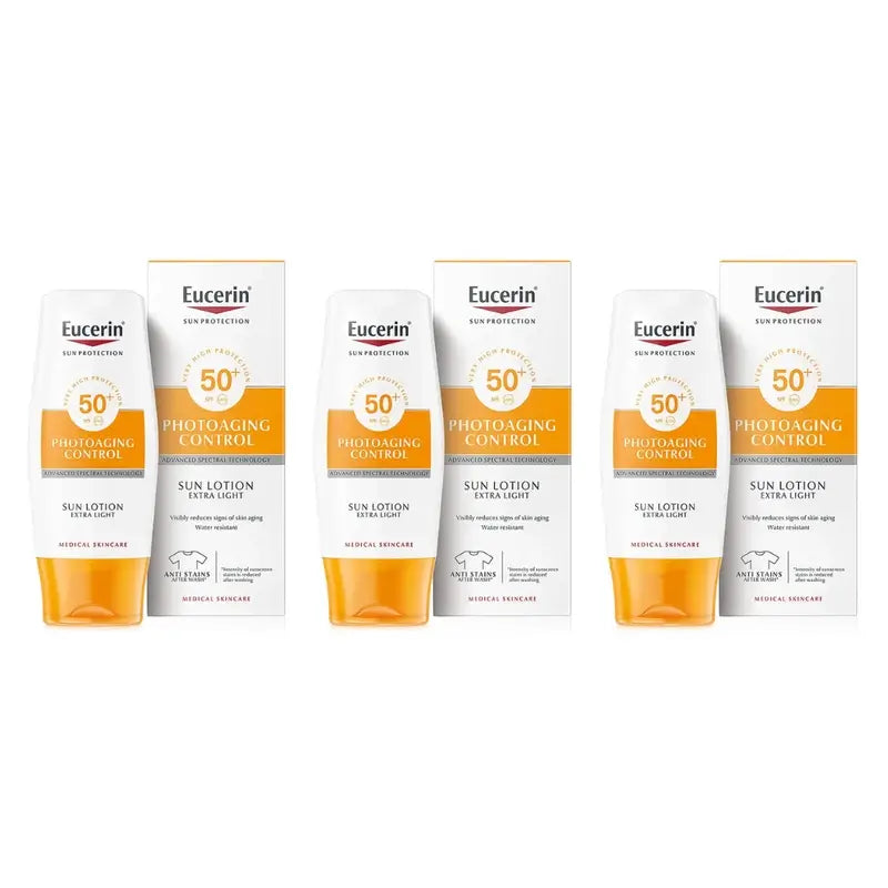 Eucerin Solar Loción Photoaging Control Spf50, 3X150 Ml