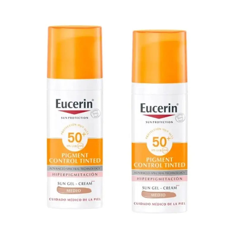 Eucerin Solar Pigment Control Tinted SPF50+ Tono Medio 50ml, 2x50ml