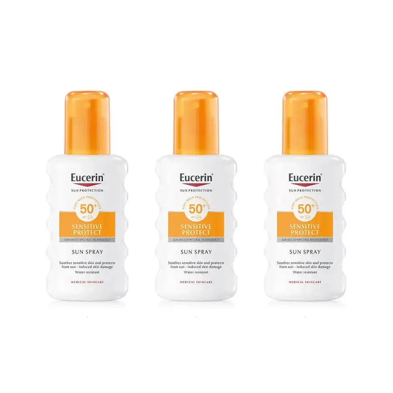 Eucerin Solar Sensitive Protect Solar Spray Spf50, 3X200 Ml
