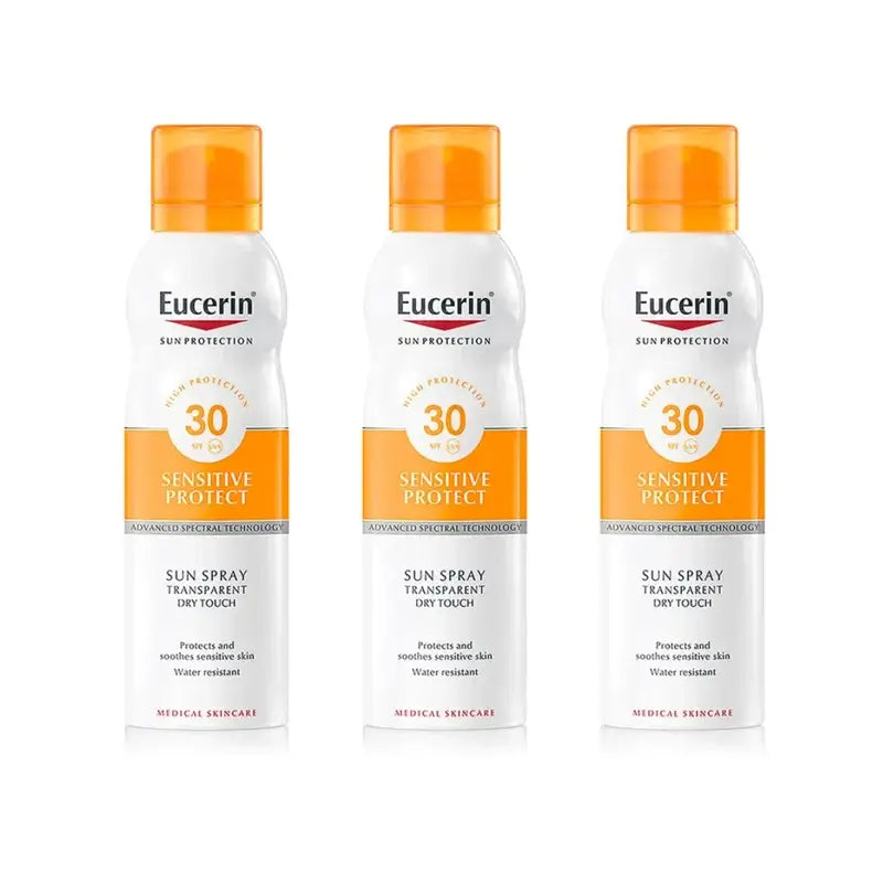 Eucerin Solar Spray Transparente Dry Touch Spf30, 3X200 Ml