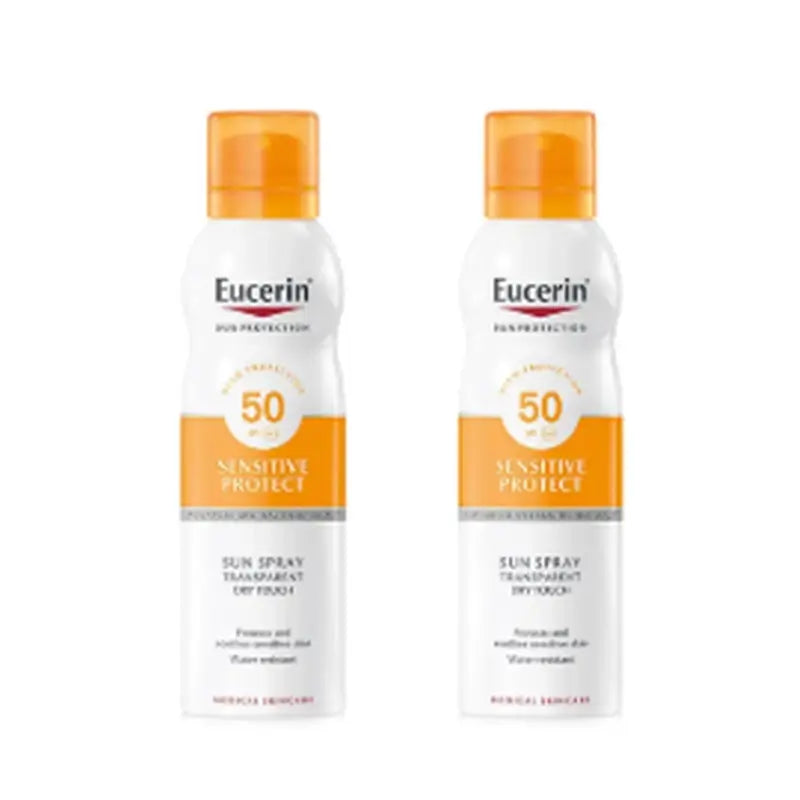 Eucerin Solar Spray Transparente Dry Touch SPF50+, 2x200 ml