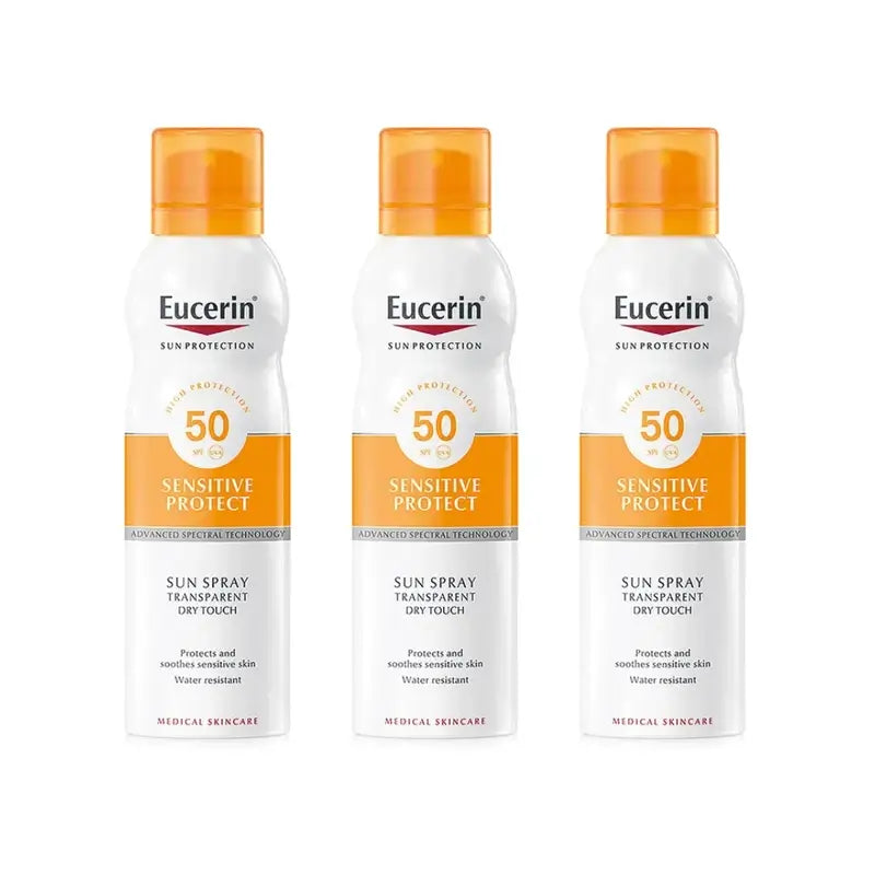 Eucerin Solar Spray Transparente Dry Touch Spf50+, 3X200 Ml