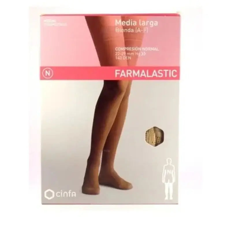 Farmalastic Novum Elegant Larga De Compresión Ligera Color Marino, Talla 5