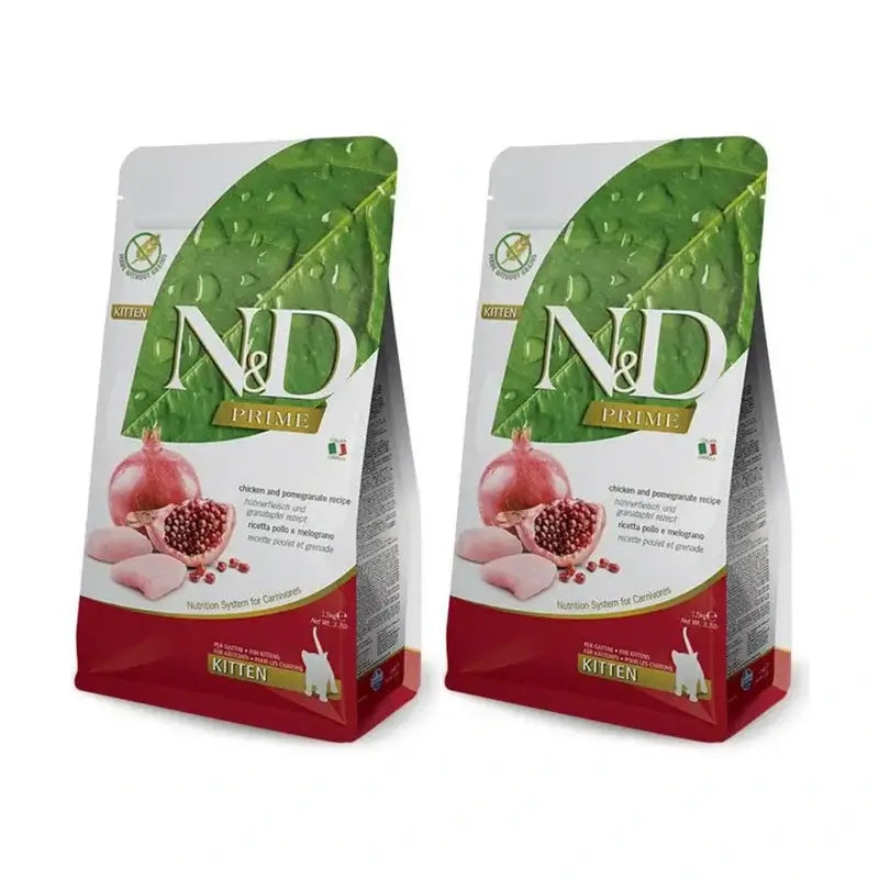 Farmina N&D Cat Kitten Prime Pollo 5Kg, Pienso Para Gatitos, Pack De 2