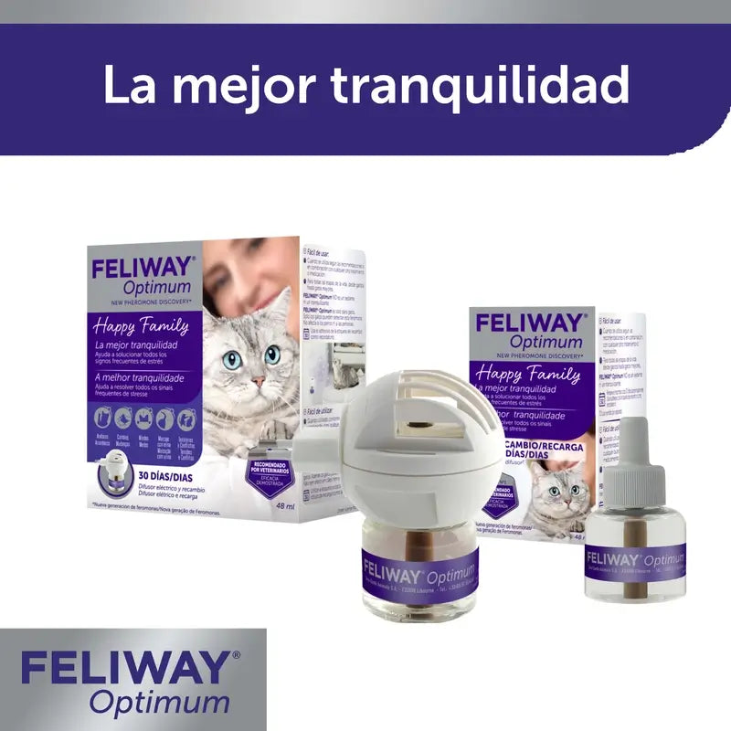 Feliway Optimum Difusor + Recambio 48 ml