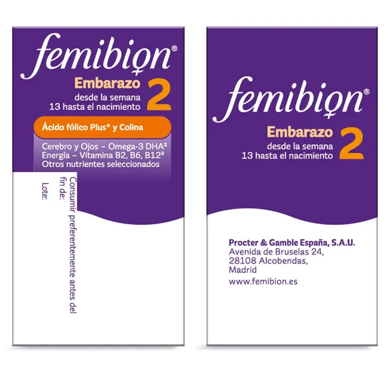 Femibion 2 Embarazo con Ácido fólico y Vitaminas, 28 comprimidos