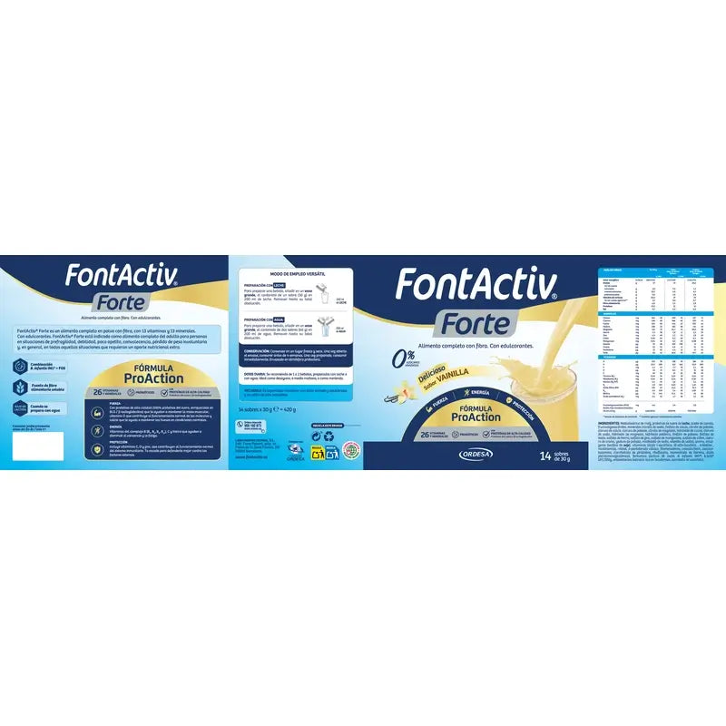 FontActiv Forte Vainila, 14X30 gr