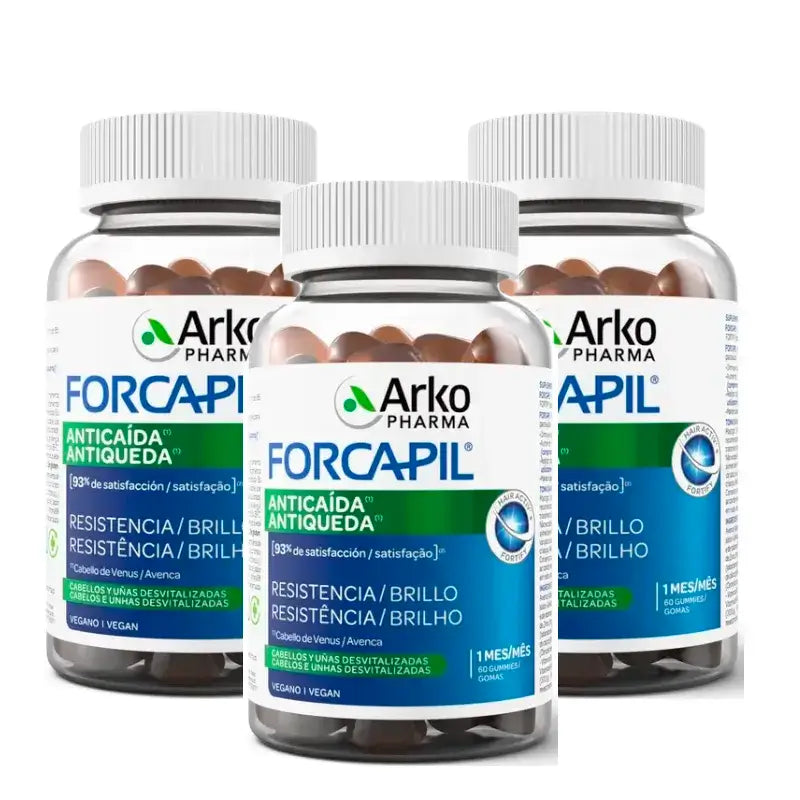 Forcapil Anticaída, Pack 3 x 60 Caramelos De Goma
