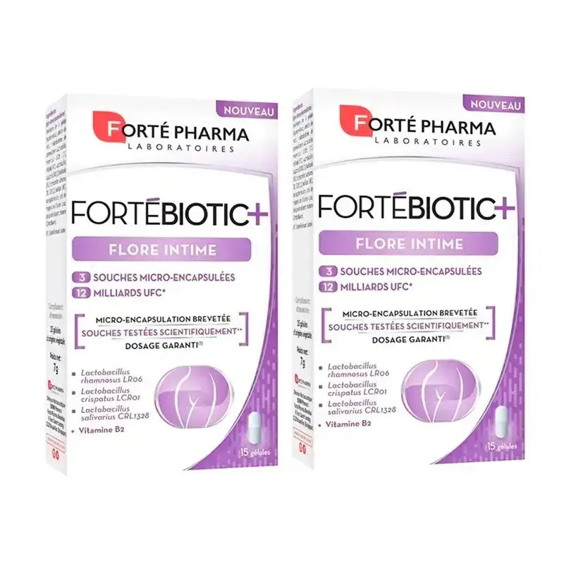 Forté Pharma Duplo Fortébiotic+ Flora Íntima, 2 x 15 Capsulas