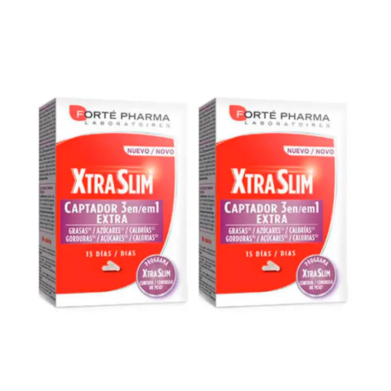 Forté Pharma Duplo Xtraslim Captador 3 En 1, 2 x 60 cápsulas