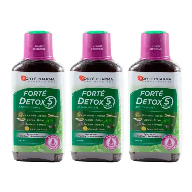 Forté Pharma Triplo Detox 5 Órganos Acción Global 3 x 500 ml