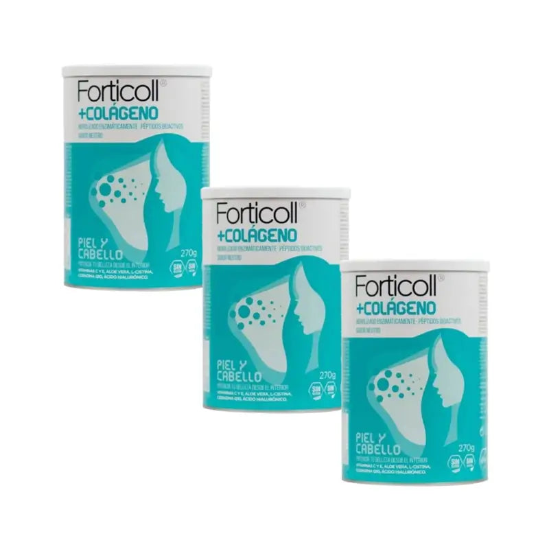 Forticoll Almond Colageno Bioactivo Piel & Cabello, 3X270 Gr