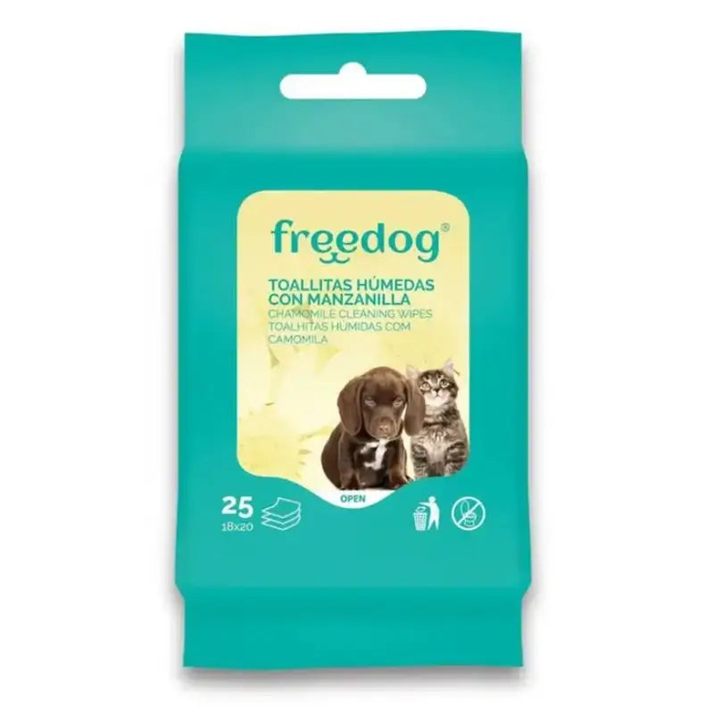 Freedog Toallitas Humedas Manzanilla Gd 40 Ud 28 X 18Cm