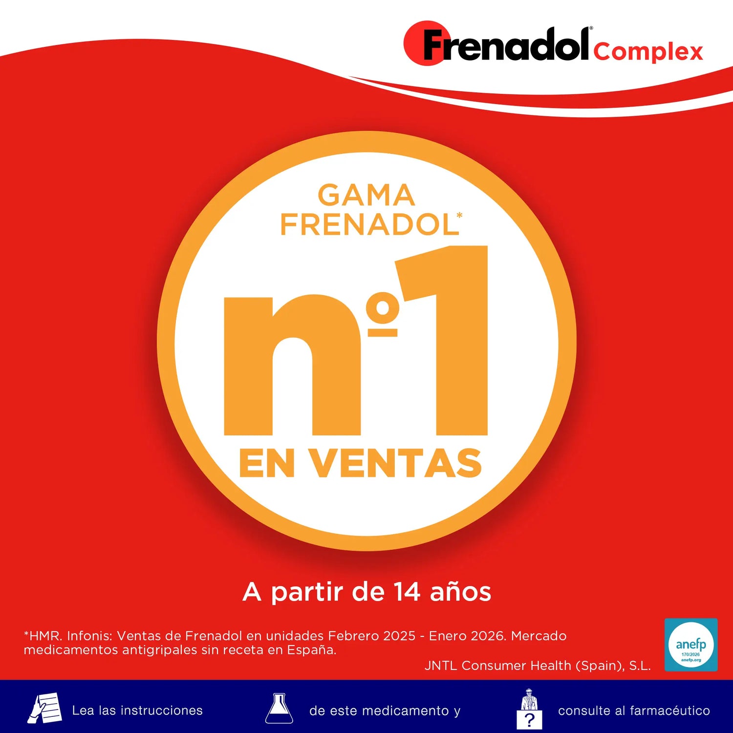 FRENADOL® Complex Antigripal, Vía Oral, 10 Sobres