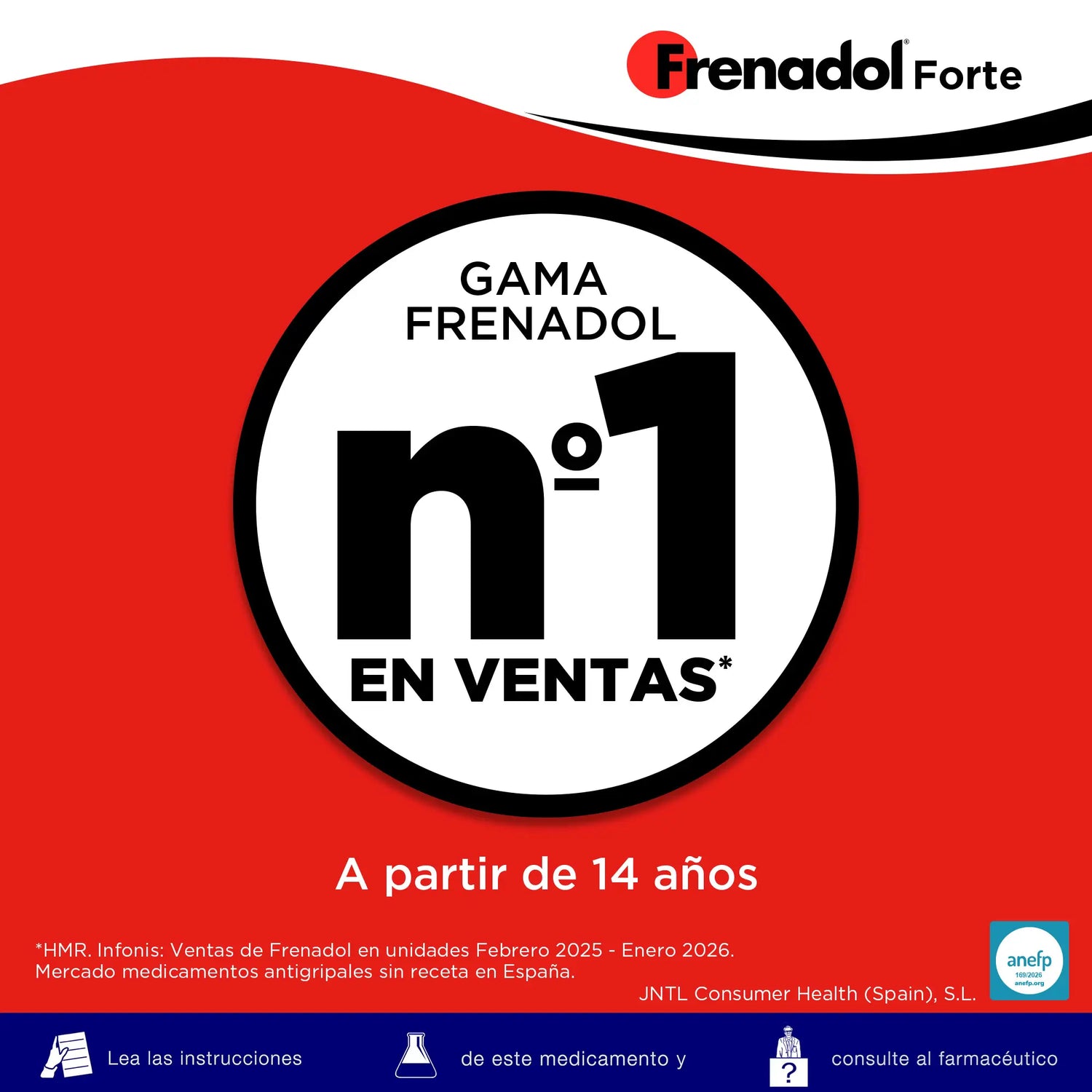 FRENADOL® Forte Antigripal, Vía Oral, 10 sobres