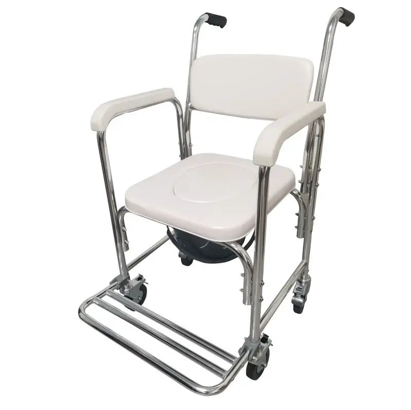 García 1880 Silla De Aluminio Con Inodoro Y Ruedas Blanco