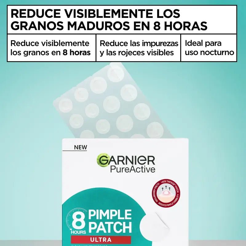 Garnier Anti-Acne Pureactive 8H Pimple Patch Ultra , 22 unidades