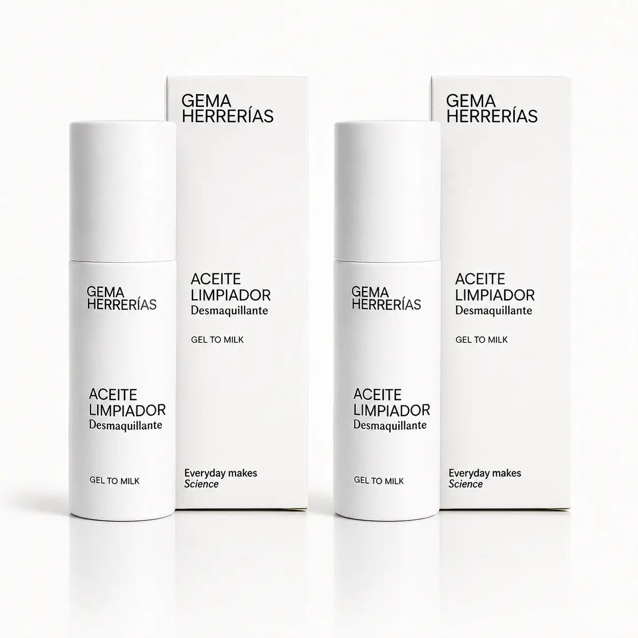Gema Herrerías Aceite Limpiador y Desmaquillante Gel to Milk ,2x150 ml