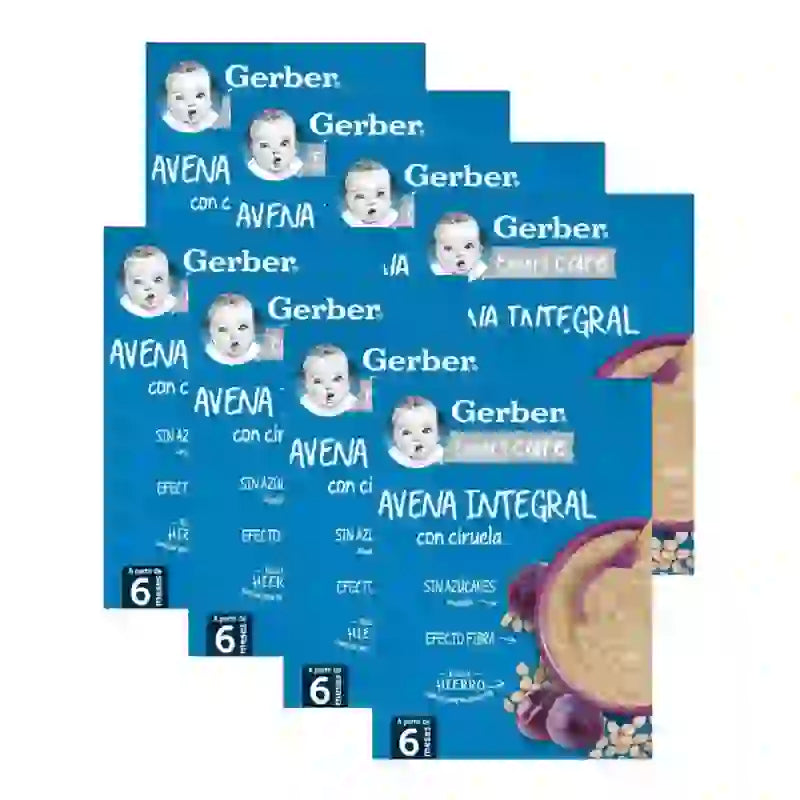 Gerber Papilla Avena Y Ciruela, 8X250 Gr