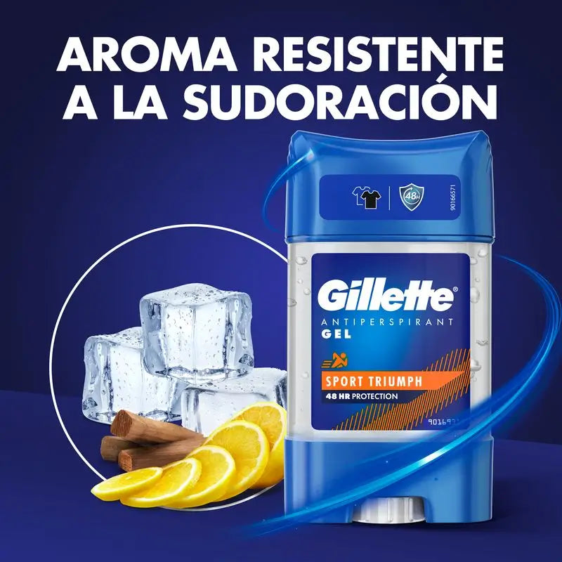 Gillette Desodorante Clear Gel Anti Transpirante Triumph Sport 70Ml