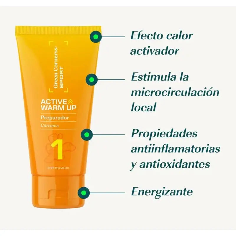 Green Cornerss Roll On Con Efecto Calor Pre-Entrenamiento , 50 ml