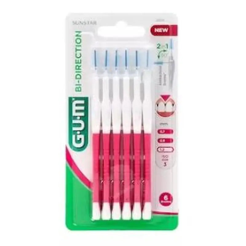 Gum Cepillo Dental Bi-Direction Fino Cónico Rosa 1.2