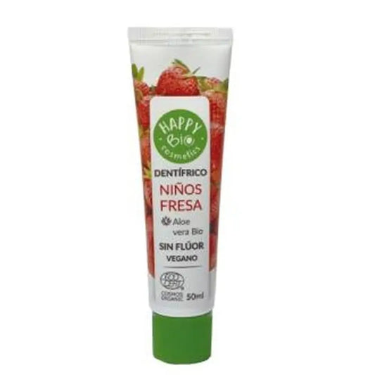 Happy Bio Dentifrico Niños Fresa Sin Fluor 50Ml. Eco
